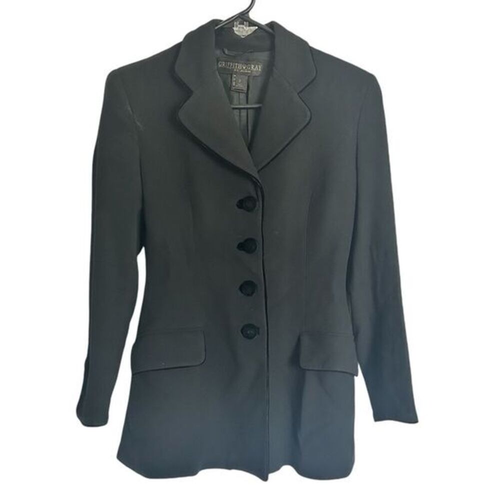 Griffith Gray For St. John‎ Black Equestrian Jacket Blazer Size 2 Made in Italy